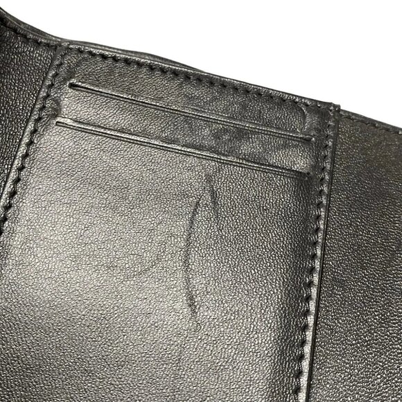 Auth CHANEL Matelasse Black Lambskin Trifold Wallet - Picture 12 of 13